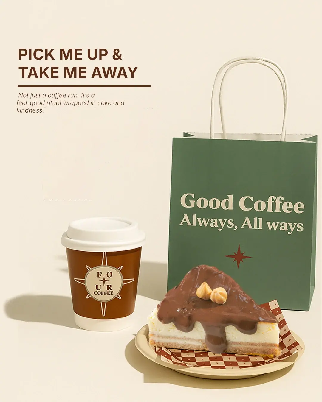 Handcrafted hot coffee origin blends at Four Coffee